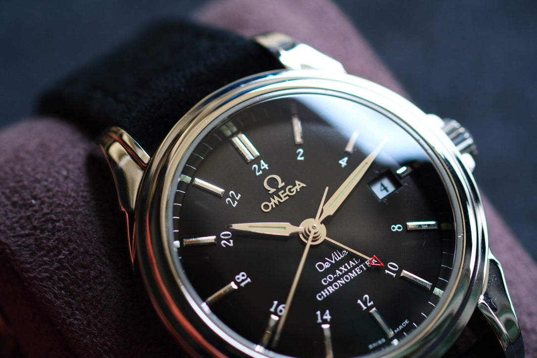 Omega Deville Co-Axial GMT 4833.51.31 ChronoMetter Good Condition Serviced