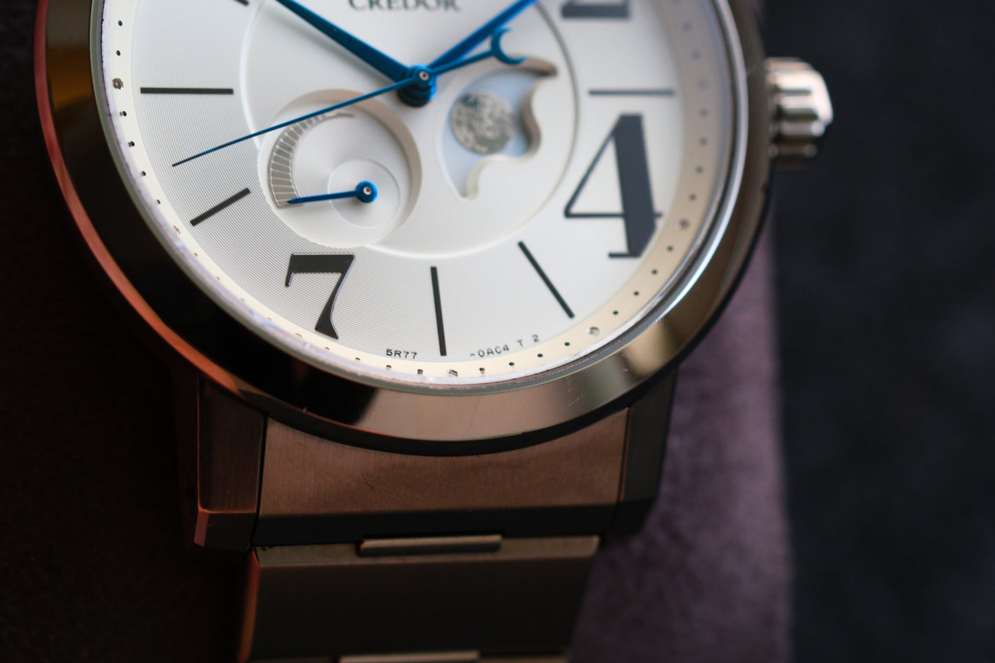 Credor Node GCLL995 5R77-0AB0 Spring Drive Moonphase White Dial