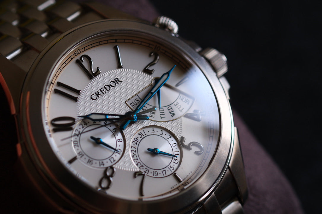 Credor Pacifique GCBG971 4S77-00C0 Retrograde Blue Hands Excellent Condition