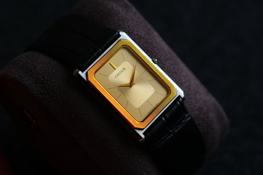 Credor Tank Men 6730-5090 14K Bezel SHA MIDDLE Vintage style