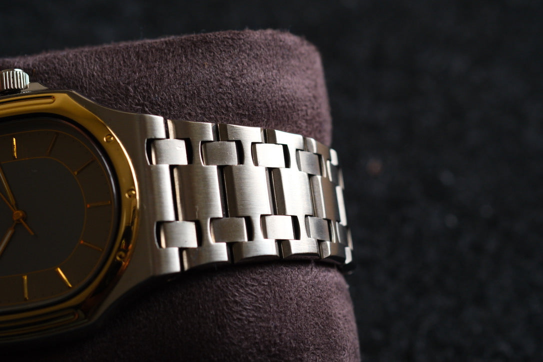 Credor 9661-5000 Twin Quart Gerald Genta 14K Bezel Two tone Rare Near Mint