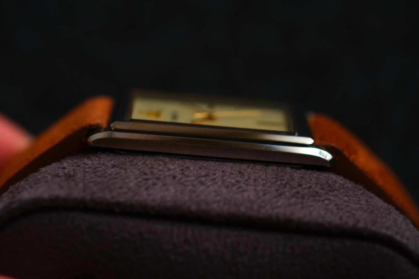 Credor Tank Signo GCAR049 8j81-0AK0 Fabric-textured dial Excellent Condition
