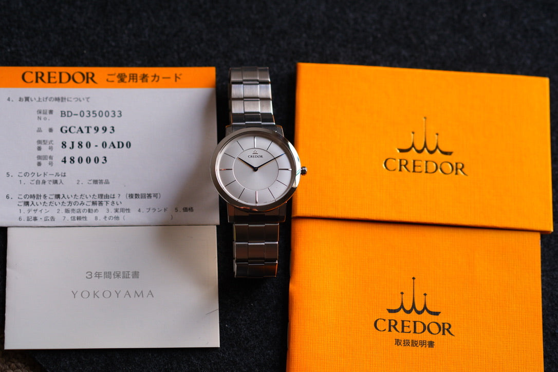 Credor Node GCAT993 8J80-0AD0 Blue Hands Excellent Condition Full Paper