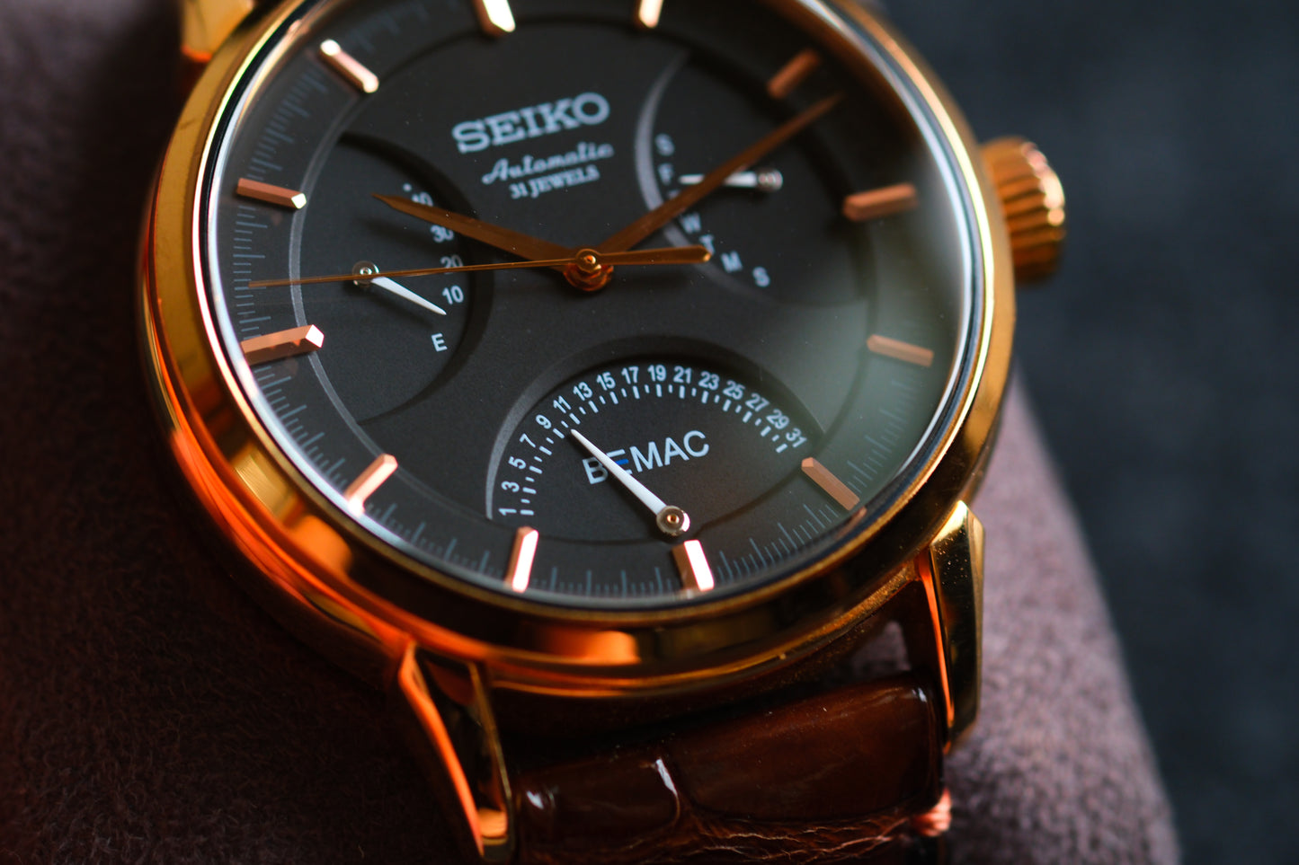 Seiko BEMAC Anniversary SZSD001 6R24-00D0 Double Retrograde Rose Gold Good Condition