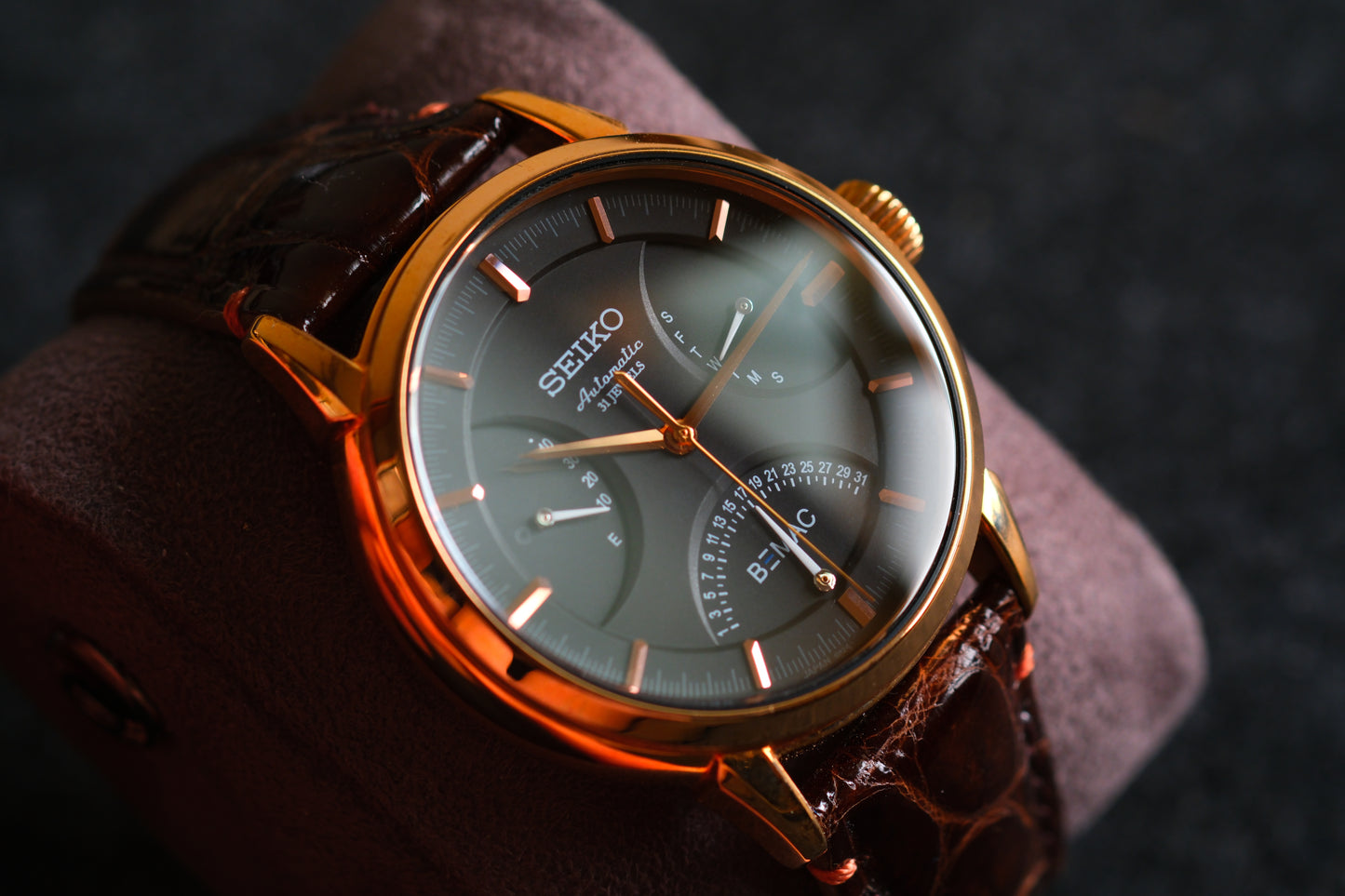 Seiko BEMAC Anniversary SZSD001 6R24-00D0 Double Retrograde Rose Gold Excellent Condition