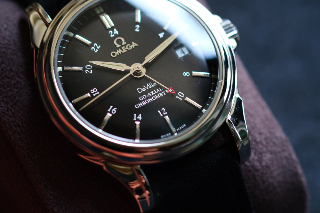 Omega Deville Co-Axial GMT 4833.51.31 ChronoMetter Good Condition Serviced