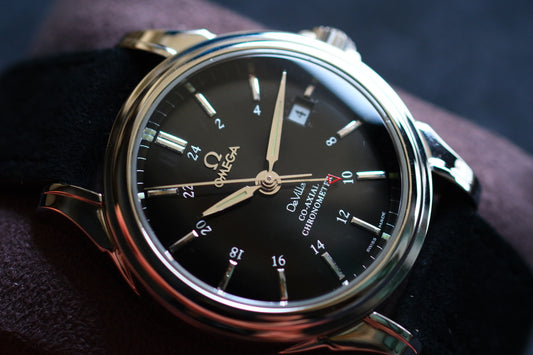 Omega Deville Co-Axial GMT 4833.51.31 ChronoMetter Good Condition Serviced