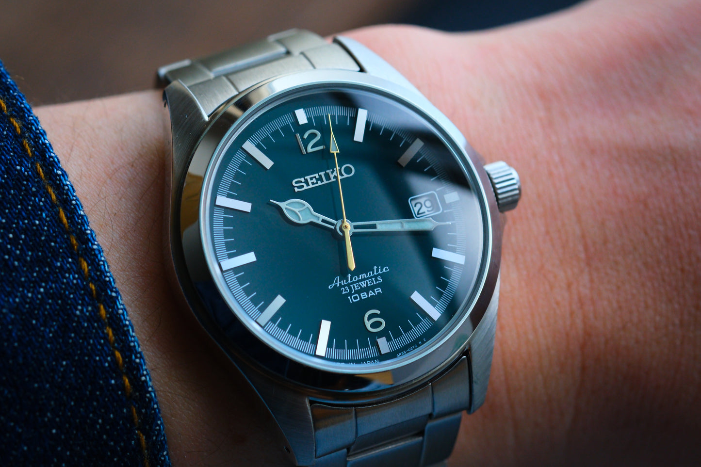 Seiko Tictac SZSB036 Limited Edition Deep Green Dial Like New Full Box+Seiko Leather Strap