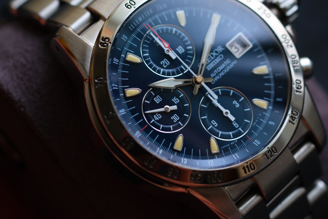 Credor GCBP995 6S78-0A10 Phoenix Chrnograph Blue Dial Super Rare Excellent Condition Serviced