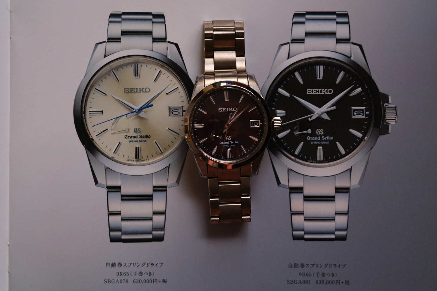 Grand Seiko SBGA081 9R65-0BG0 Spring Drive Full Titanium Beautifull Vertical Brushed Dial Full Serviced Box Manual User Excellent Condition