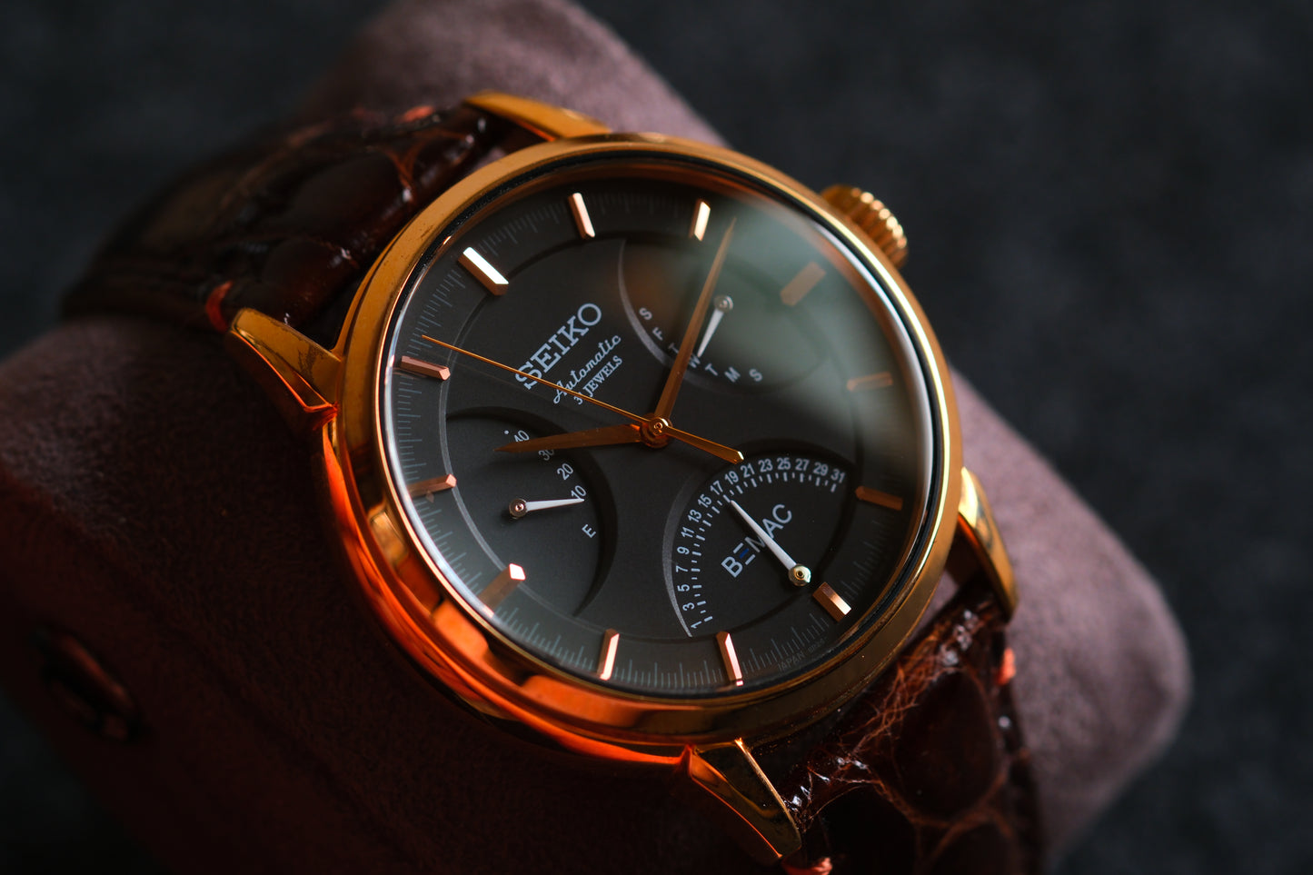 Seiko BEMAC Anniversary SZSD001 6R24-00D0 Double Retrograde Rose Gold Excellent Condition