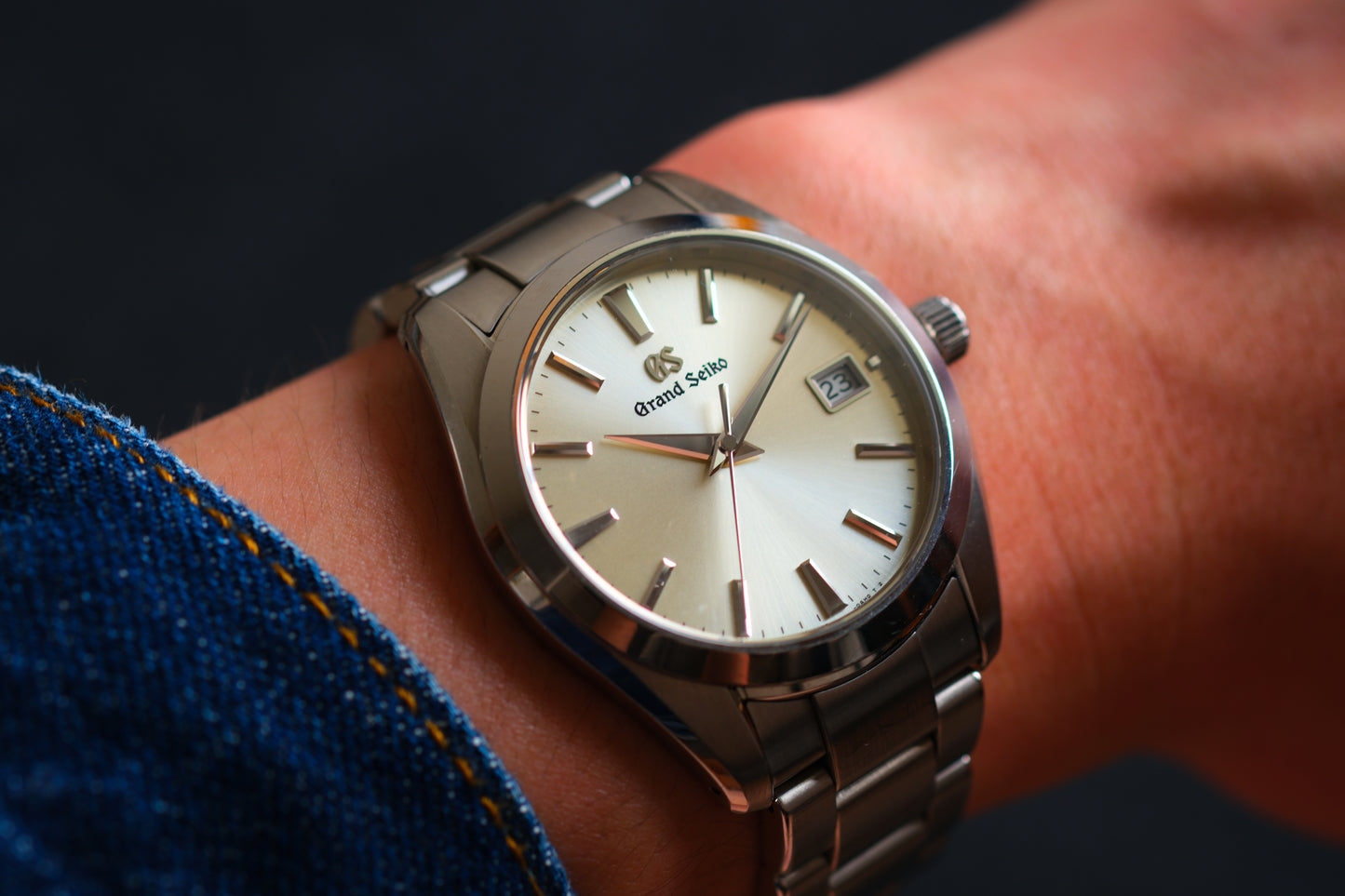 Grand Seiko SBGV221 9F82 40mm Champange Dial Full Box Paper Hang Tag Full Serviced Paper