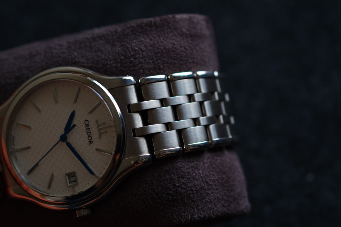 Credor Signo Couple GCAZ057 8j86-7A00 Blue Hand Box Men/lady 4j85-0A20 Excellent Condition