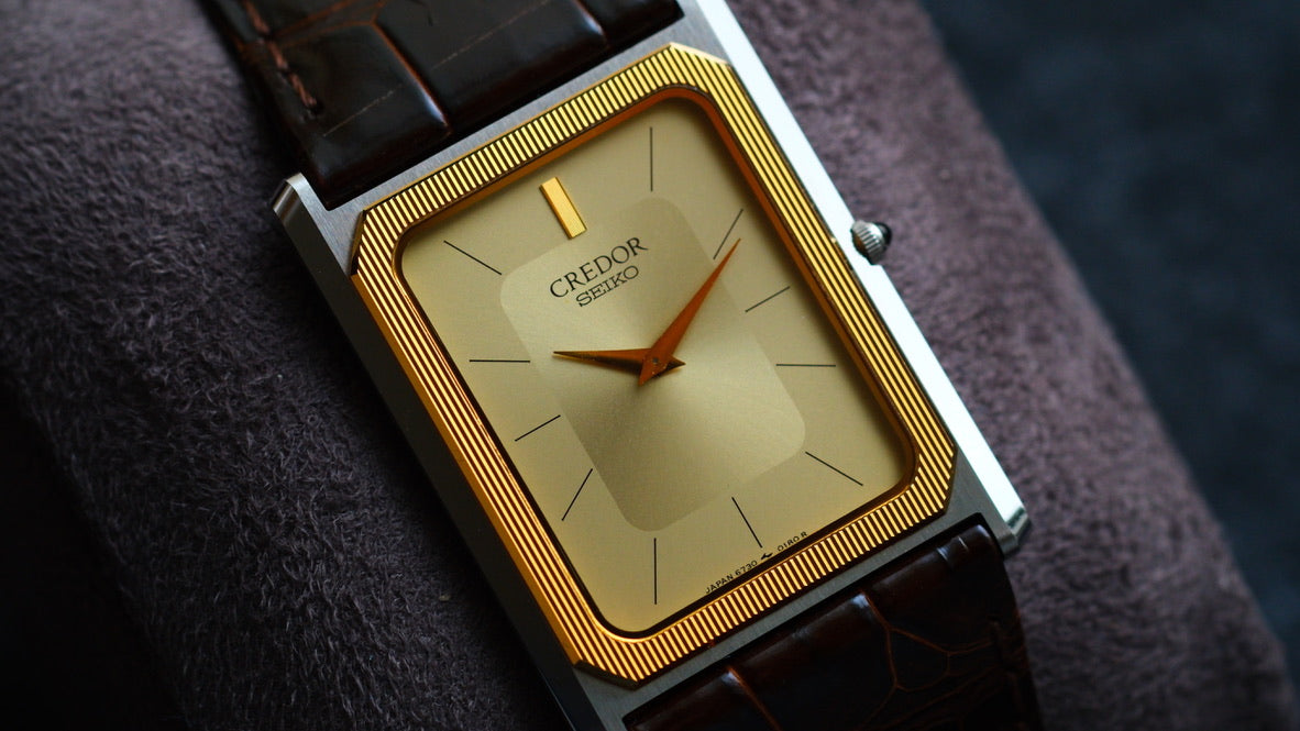 Credor Tank Men 6730-5090 14K Bezel SHA MIDDLE Full Original