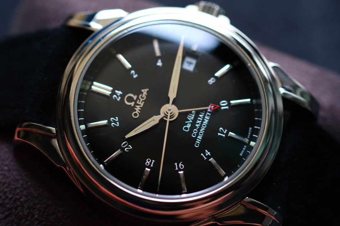 Omega Deville Co-Axial GMT 4833.51.31 ChronoMetter Good Condition Serviced