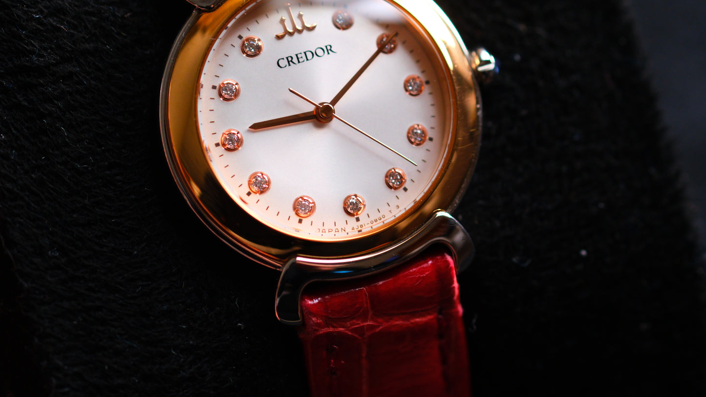 Credor GSAS936 Lady Quart 4j81-0AY0 18KPY 11P Diamond Full box