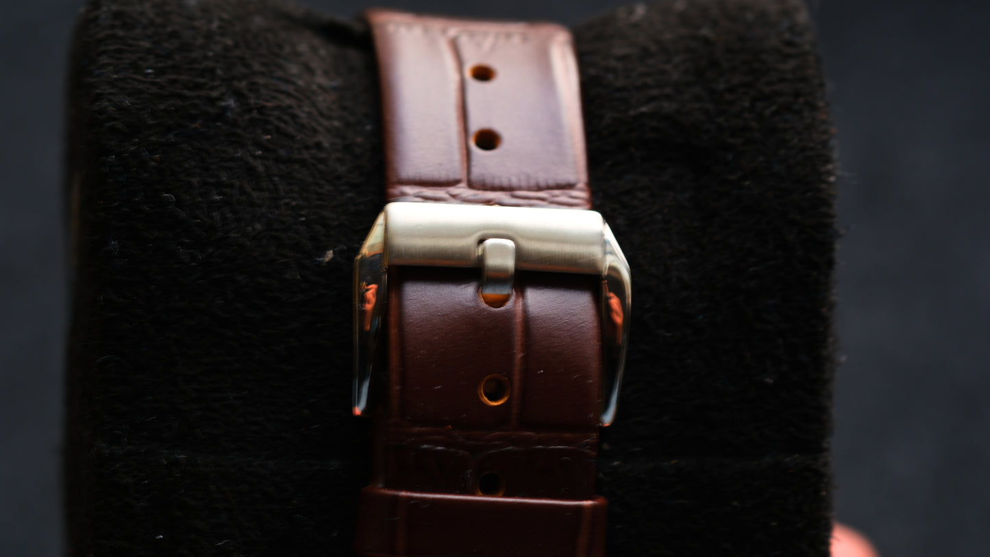 Credor Pacifique Leather Strap 9581-6060 18K Gold Bezel two tone Dial