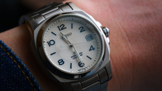 Seiko Bright Full Titanium SAGM007 HAQ Pepetual Calendar Two tone White Dial | Excellent Condition| Movement Serviced