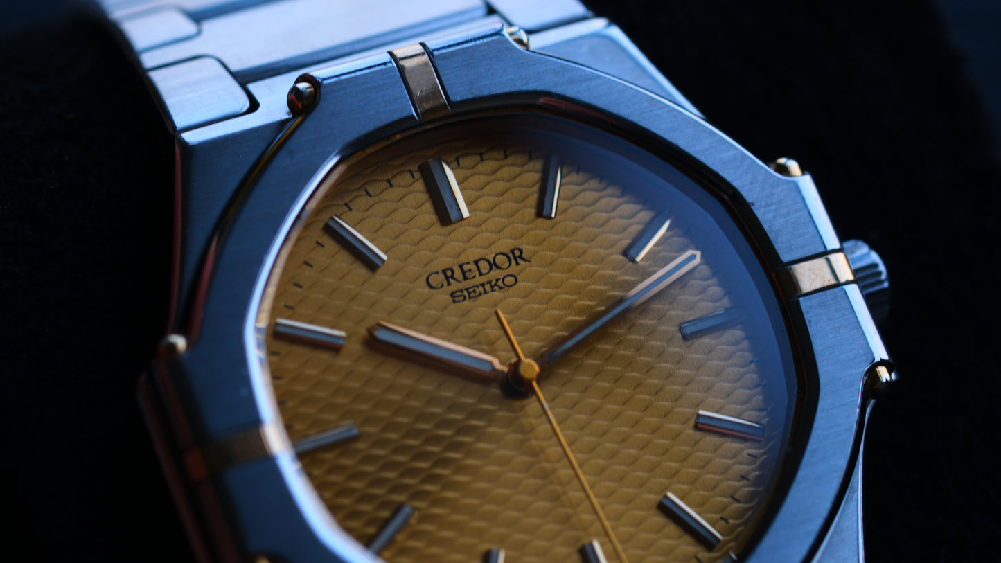 Credor Twin Quart 9461-5010 Gerald Genta Design Rare Excellent Condition