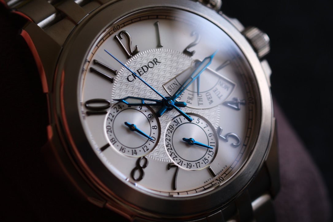 Credor Pacifique GCBG971 4S77-00C0 Retrograde Blue Hands Excellent Condition