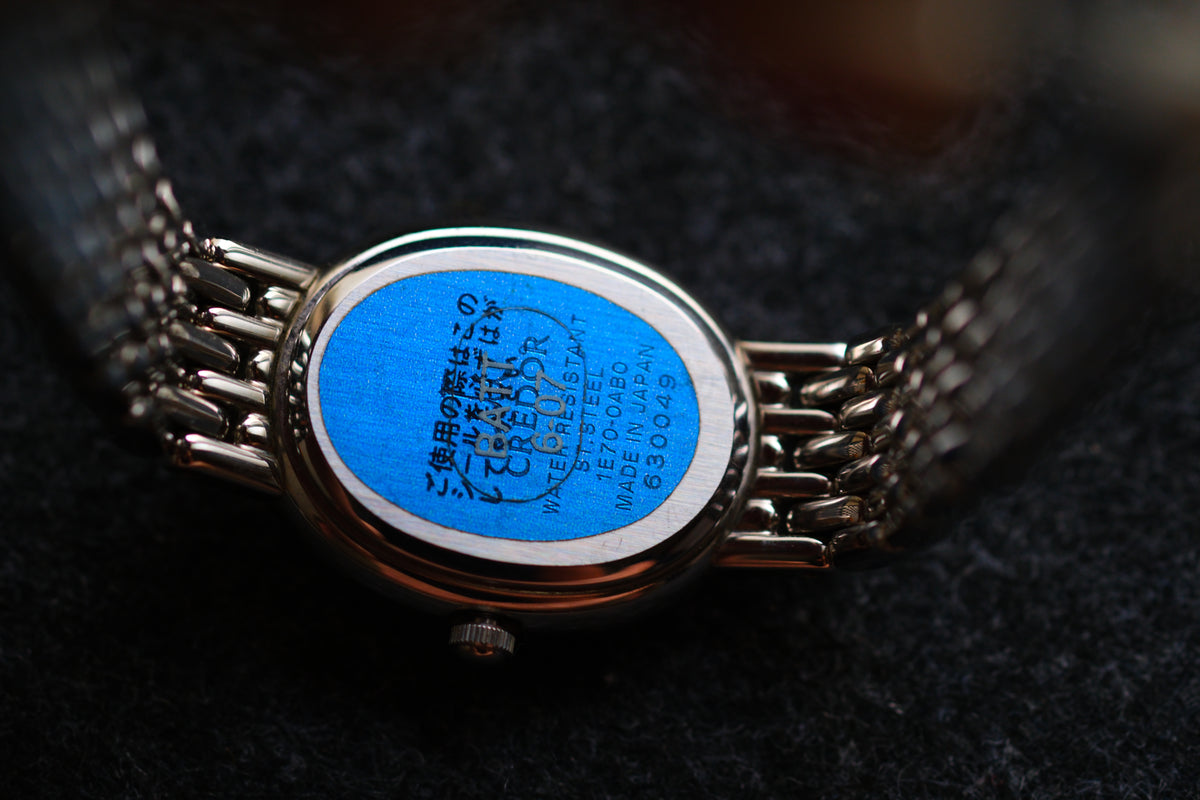 Credor Signo GSTE951 1E70-0AB0 Lady Ice Blue Mop Dial 28 Diamon P Bezel Excellent Condition
