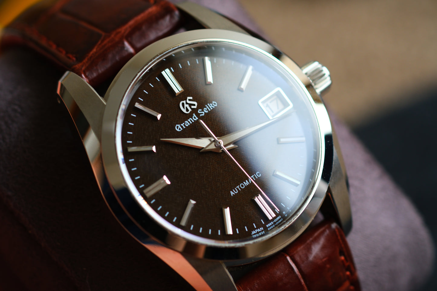 Grand Seiko SBGR289 9S65-00B0 JDM Chocolate Stunning Textured Brown Dial Excellent Condition Full Box Tag Paper