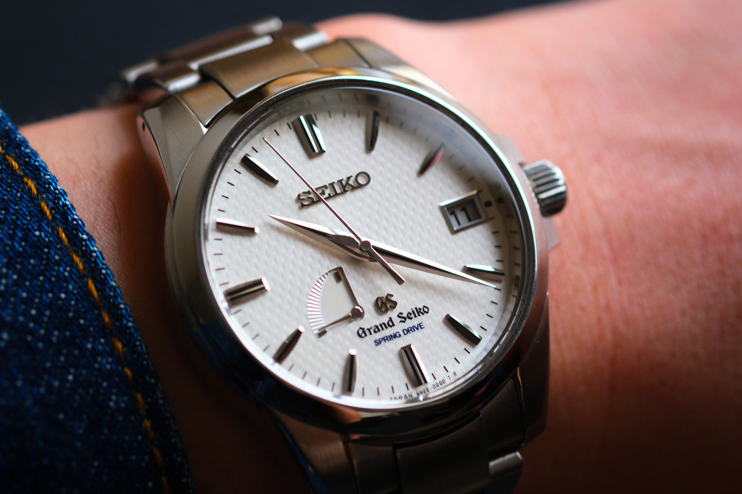 Grand Seiko SBGA025 9R65-0AG1 Spring Drive Texture Dial Excellent Condition Full Box Paper Full Serviced