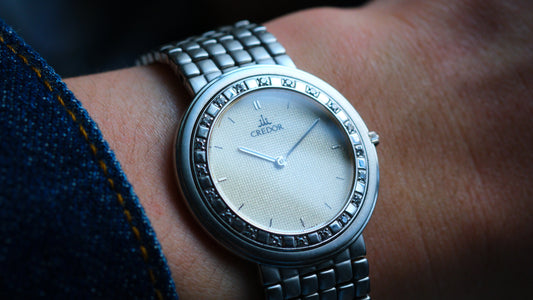 Credor 8N70-6030 Diamond 18KWG Bezel White Dial