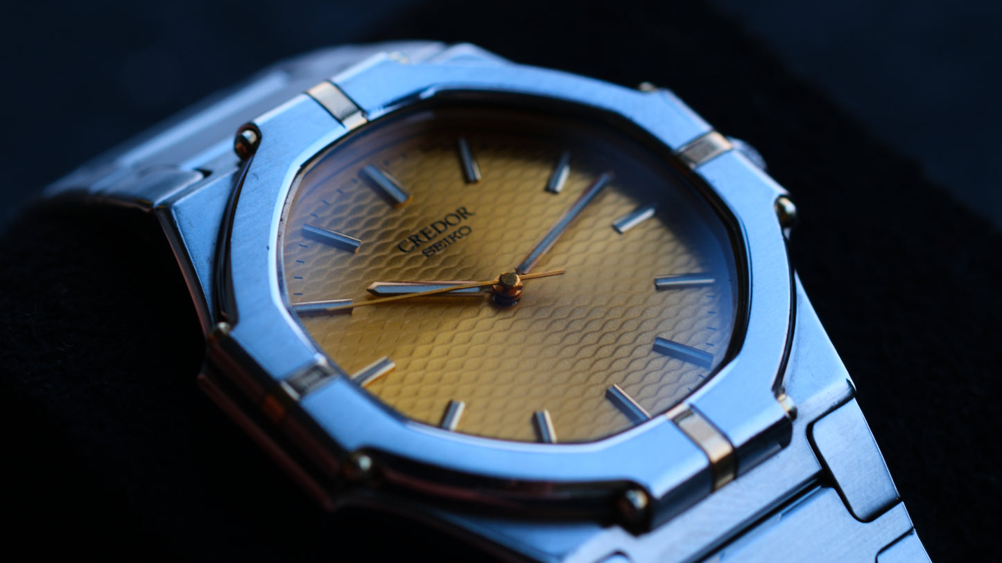 Credor Twin Quart 9461-5010 Gerald Genta Design Rare Excellent Condition