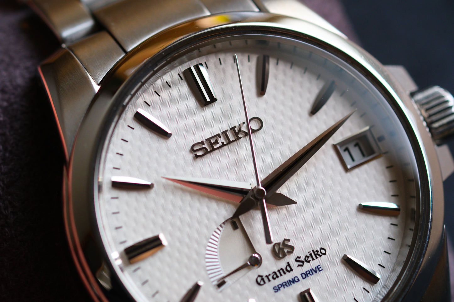 Grand Seiko SBGA025 9R65-0AG1 Spring Drive Texture Dial Excellent Condition Full Box Paper Full Serviced