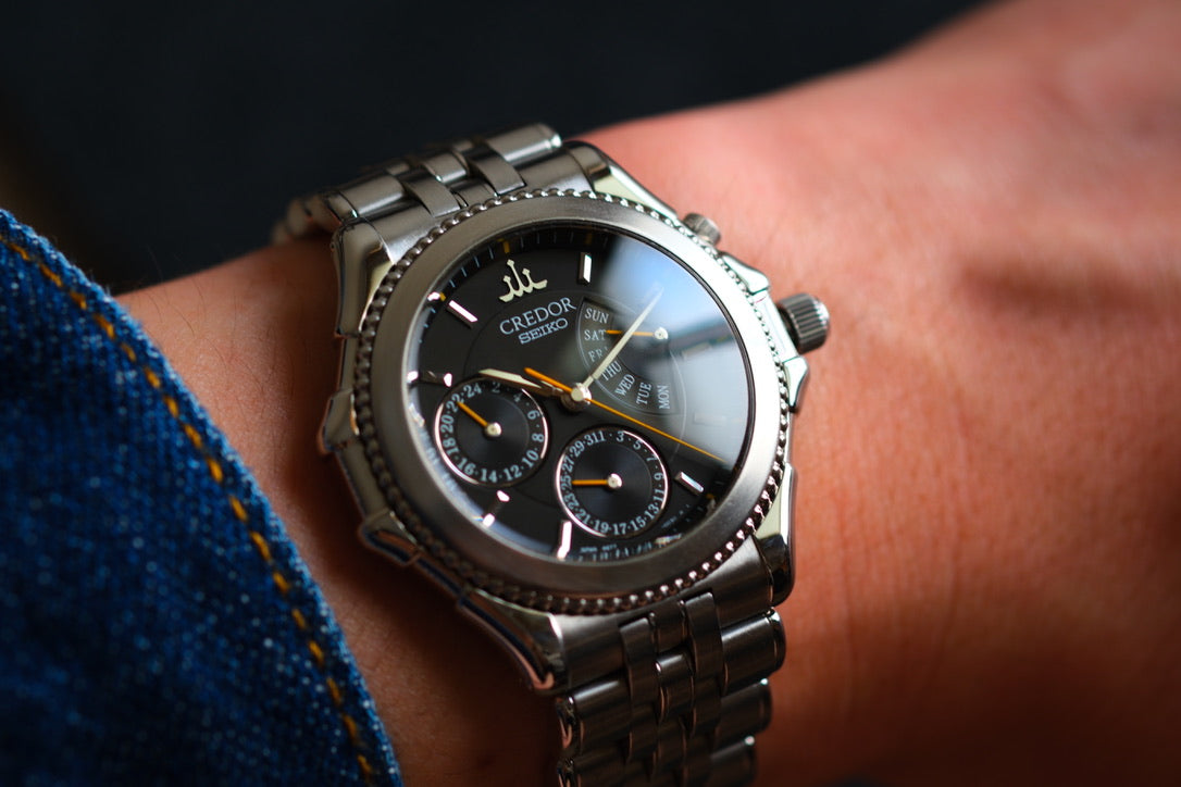 Credor Pacifique GZBG999 "Bumble Bee" 4s77-0A20 38mm Black Dial Yellow Hands Excellent Condition