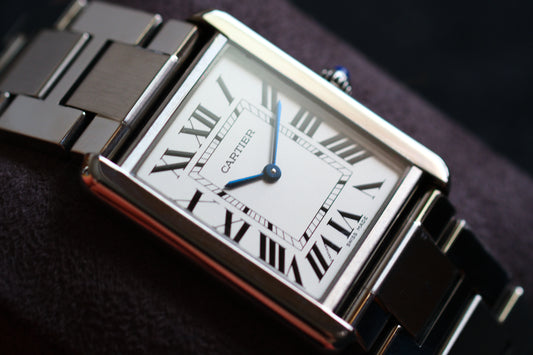 Cartier tank Solo LM WSTA0028 Full box Paper Excellent Condition Double Strap SS Strap + Leather Strap