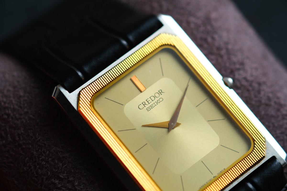 Credor Tank Men 6730-5090 14K Bezel SHA MIDDLE Vintage style