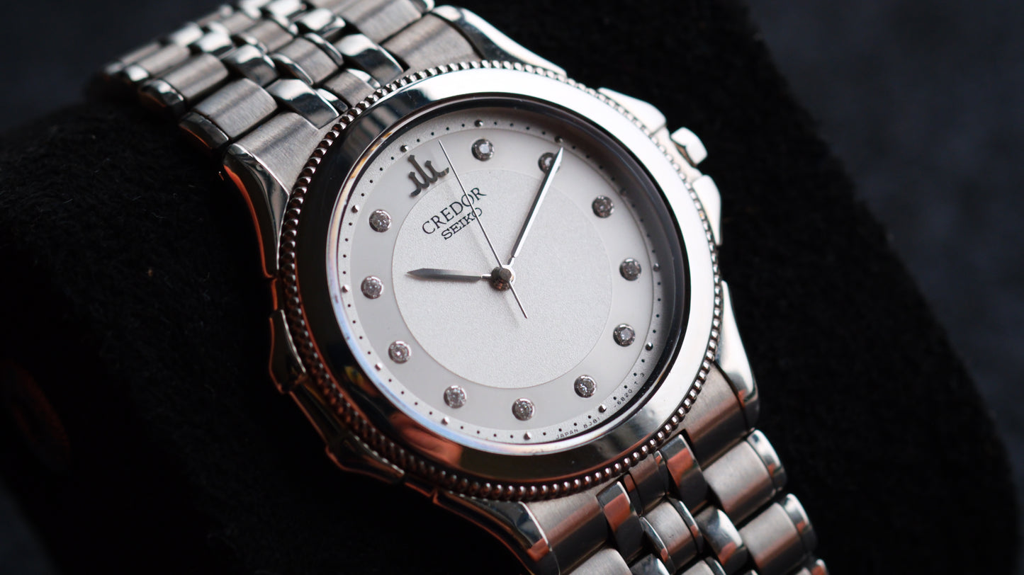 Credor Pacifique Diamond 11P 18KWG Bezel Quart 8j81-6B10 Good Condition