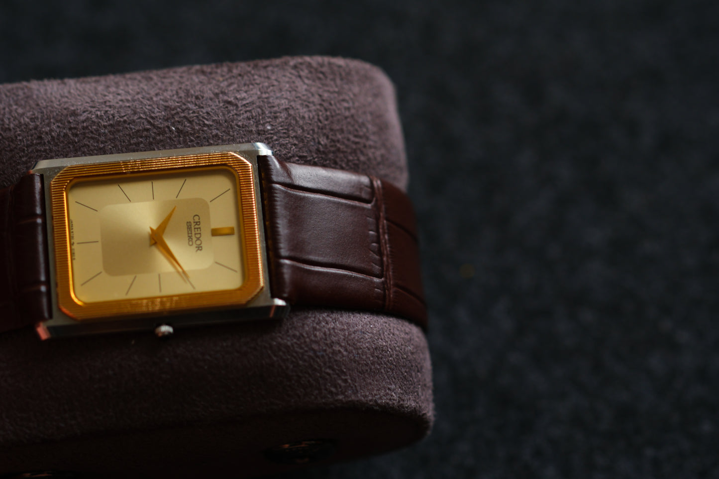 Credor Tank Men 6730-5090 14K Bezel SHA MIDDLE Vintage style
