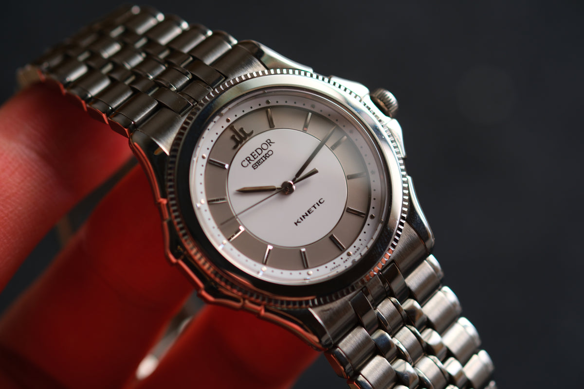 Credor Pacifique 4M71-0A30 Kinetic 18KWG+SS Auto Quart Two Tone Excellent Condition