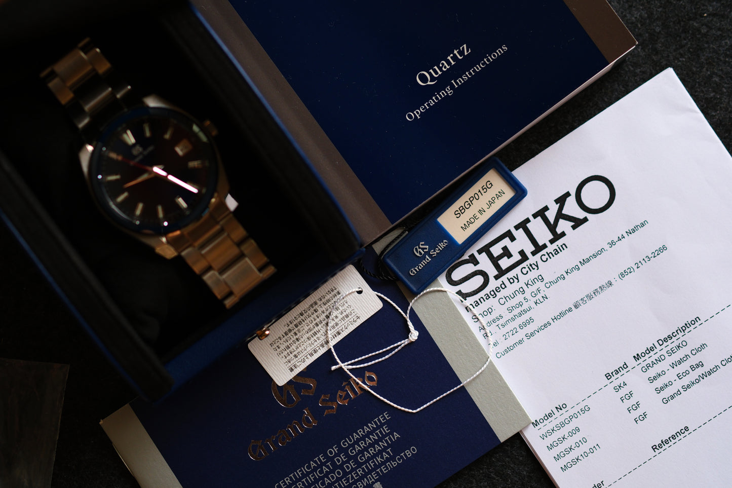 Grand Seiko SBGP015 9F85 Bezel Blue Ceramic Sport Watch Limited Edition 2000 60th Anniversary Full Box Tag Paper New Old Stock Unworn Excellent Condition