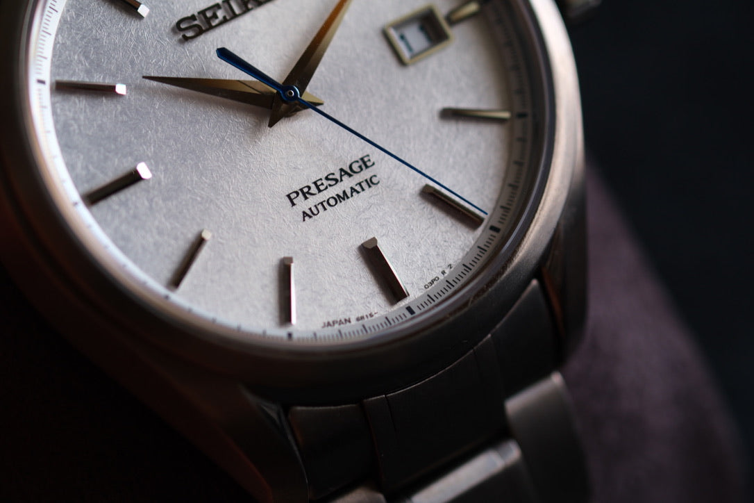 Seiko Pressage SARX055 6R15-04A0 Full Titan | Snow Flake Dial| Full Box Paper| Excellent Condition| Serviced