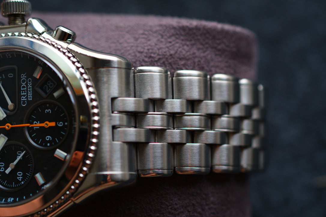 Credor Pacifique GCBK997 6S77-0A10 Chrnograph Limited 2000 Rare Carbon Dial Excellent Condition Serviced
