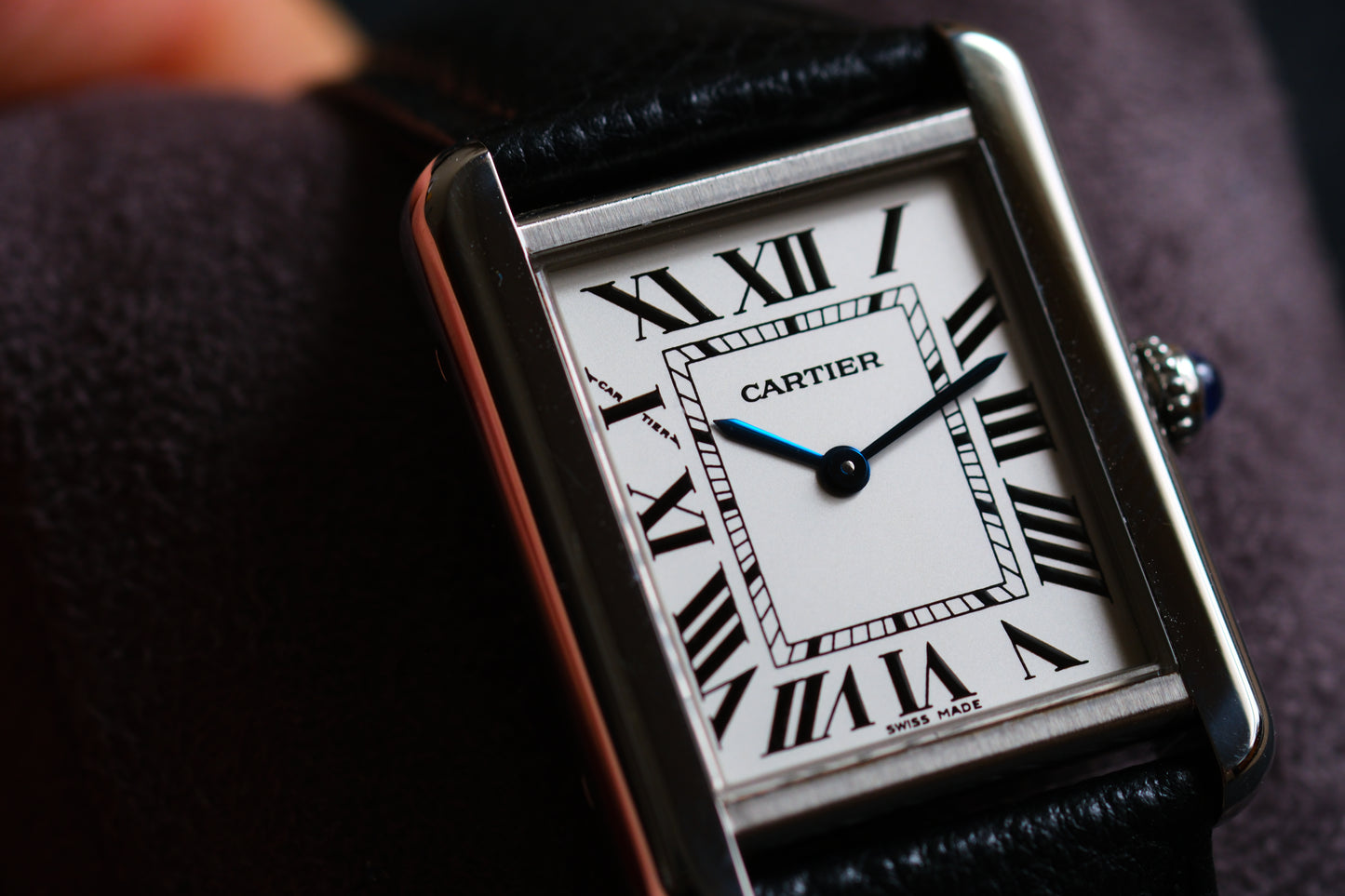 Cartier Tank Solo W1018255 SM 24x31mm Excellent Condition Full Box Paper Full Serviced