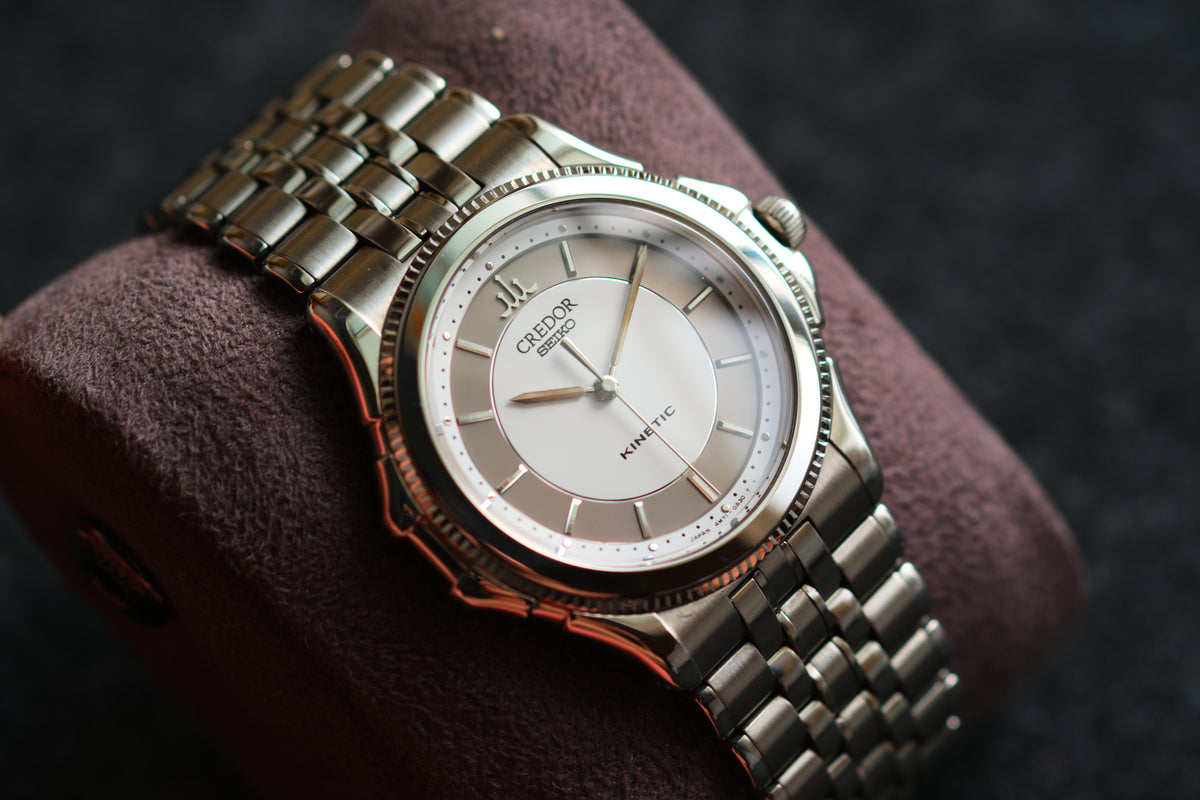Credor Pacifique 4M71-0A30 Kinetic 18KWG+SS Auto Quart Two Tone Excellent Condition