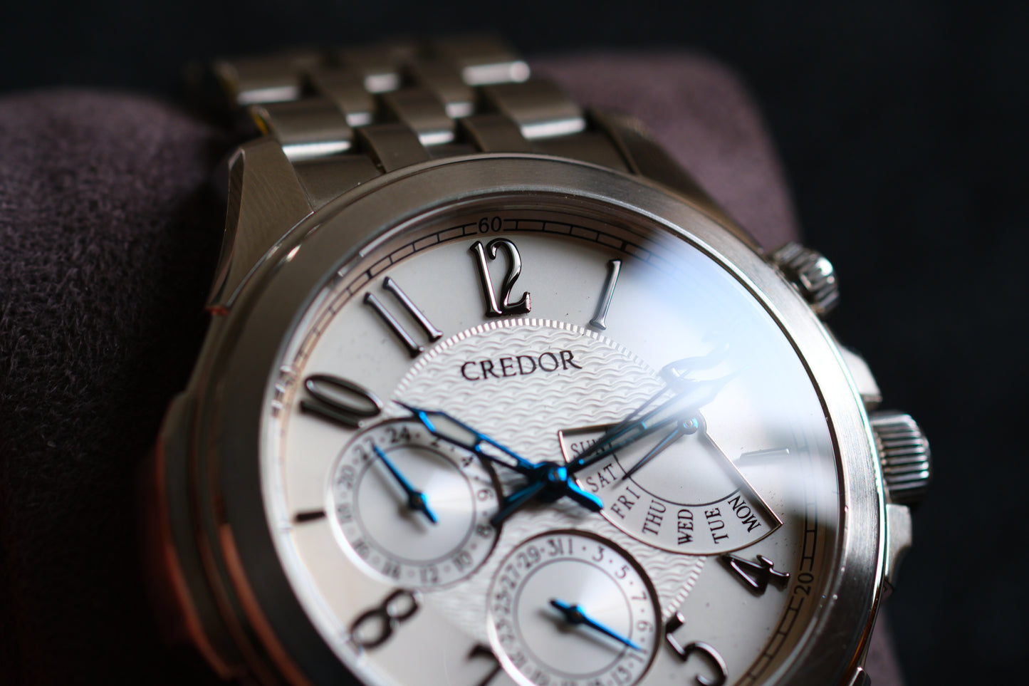 Credor Pacifique GCBG971 4S77-00C0 Retrograde Blue Hands Good Condition Full Box Paper