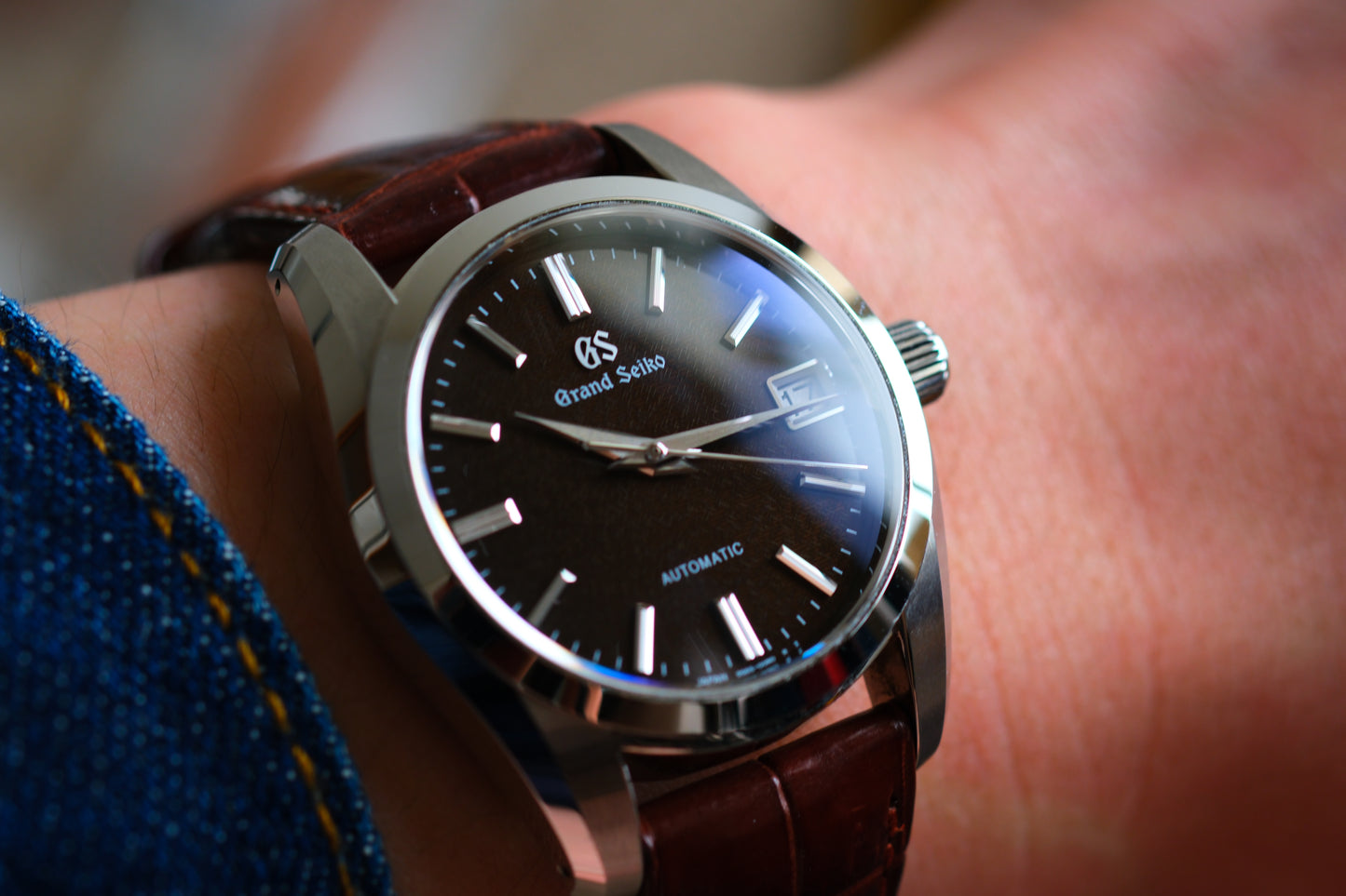 Grand Seiko SBGR289 9S65-00B0 JDM Chocolate Stunning Textured Brown Dial Excellent Condition Full Box Tag Paper