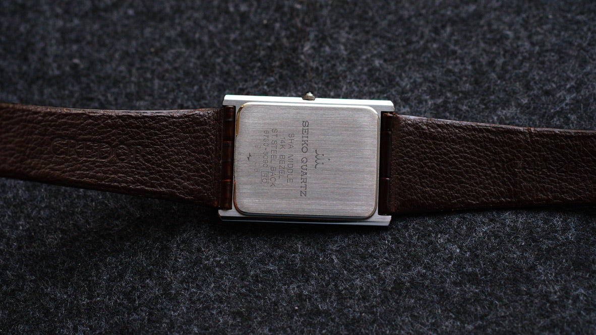 Credor Tank Men 6730-5090 14K Bezel SHA MIDDLE Full Original