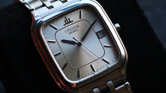 Credor Seiko Tank Champange Dial 8j82-5A10 Quart SS