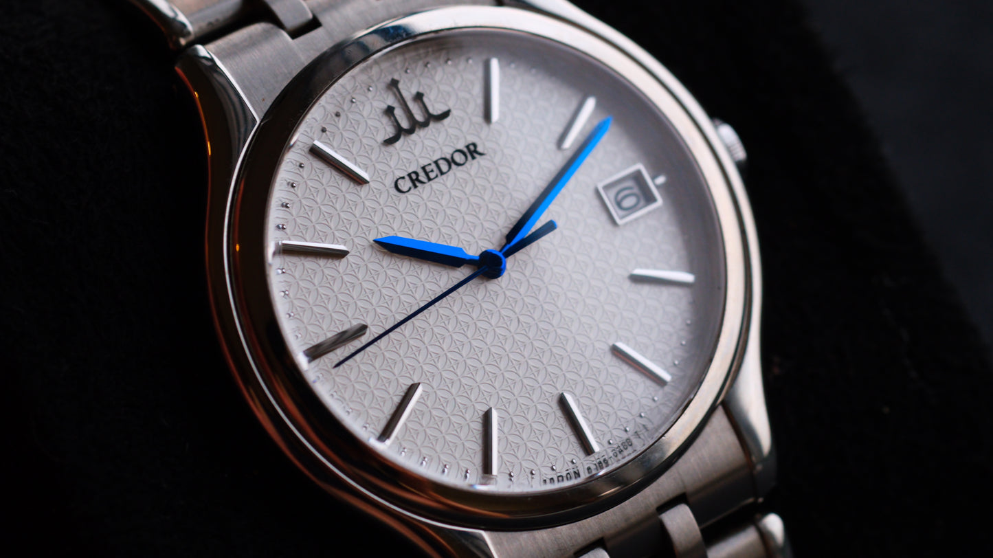 Credor Signo Quart 8j86-7A00 Blue Hand Box Manual User