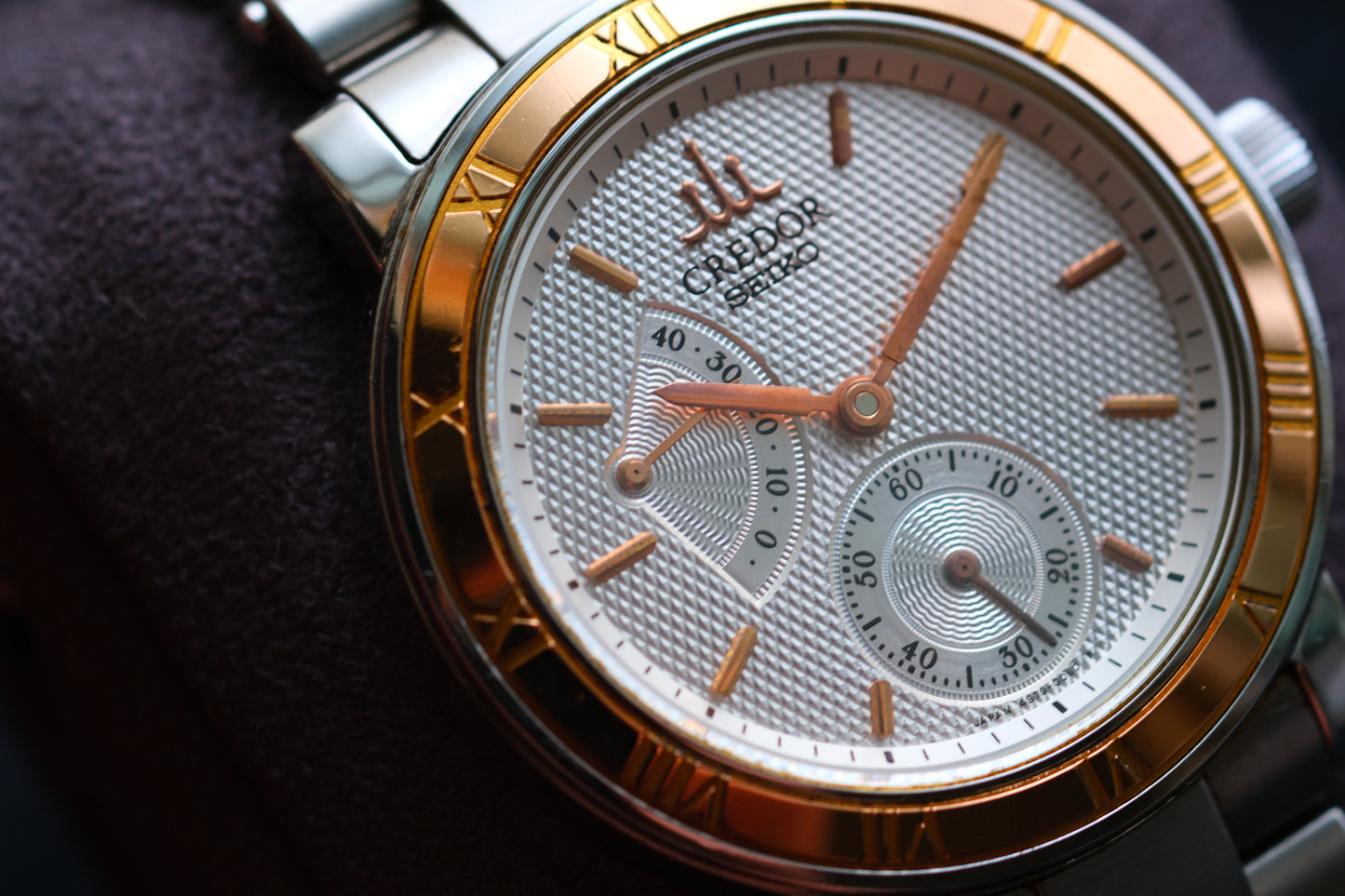 Credor GCAY992 4S79-0020 Power Reserve & Small Seconds Vintage Style 18K Pink Gold Good Condition