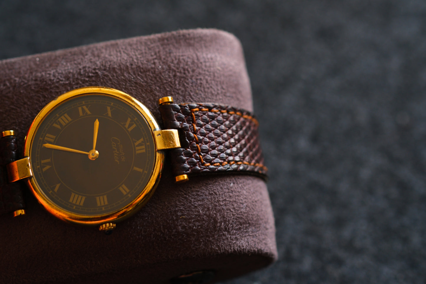 Cartier 1980s Must de Cartier Vendome Brown Dial Men