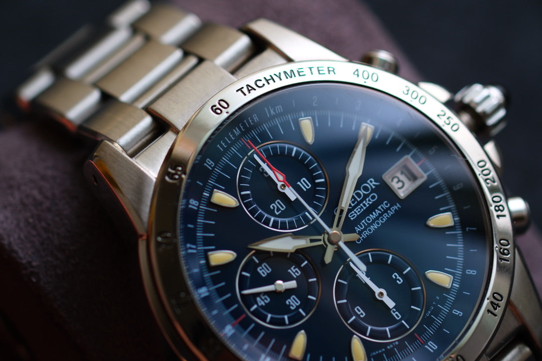Credor GCBP995 6S78-0A10 Phoenix Chrnograph Blue Dial Super Rare Excellent Condition Serviced