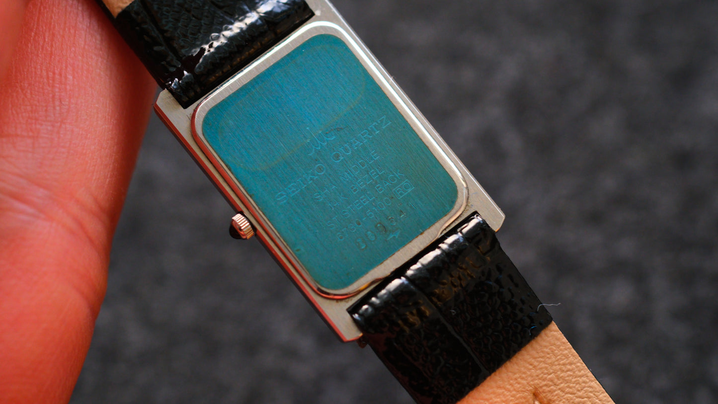 Credor Tank Couple 6730-5090 6730-5100 w14K Bezel SHA MIDDLE Tiffany Dial